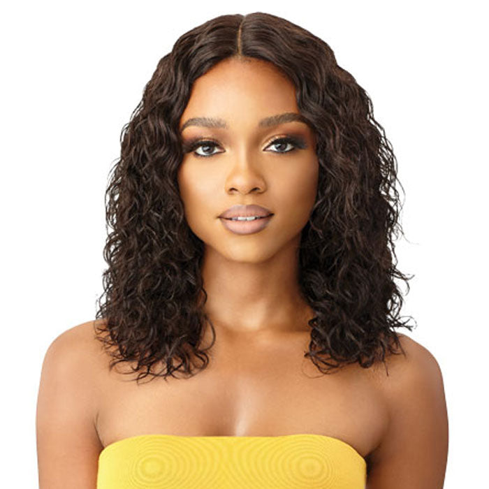 Outre 100% Unprocessed Human Hair Lace Part Wig - DEEP CURL 16