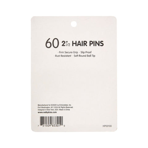 HAIR PINS 2 1/2" BLACK 60CT