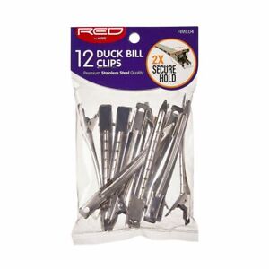 RED KISS 12 DUCK BILL CLIPS